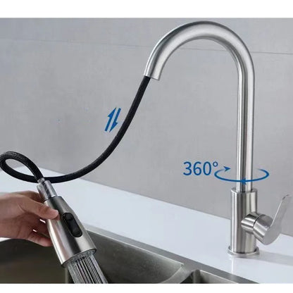 Black  Kitchen Faucet Pull Out Brushed Nickle Stainless Steel Kitchen Mixed Tap Kitchen Sink Tap