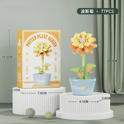 Flower Bouquet Mini Particle Building Blocks Flower Kit 3D DIY Creative Plants Micro Bricks for Home Decor Girl Gift Adults Kids