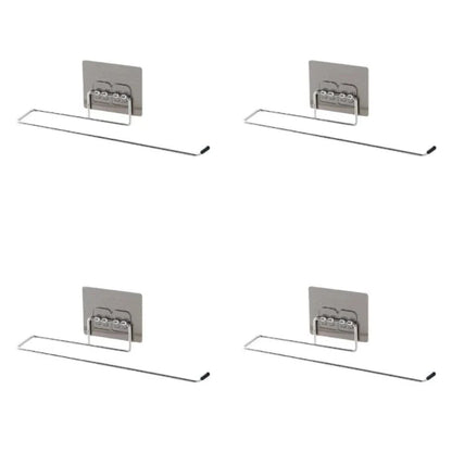 1/4 Of The Kitchen Wall Hanging Paper Towel Rack, Perforation-Free Dish Cloth, Plastic Wrap Stainless Steel Organizer Hooks