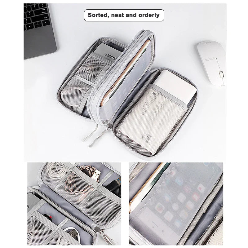 Waterproof Cable Storage Bag Digital Electronic Organizer Portable USB Data Line Charger Plug Storage Bag Travel Cable Organizer