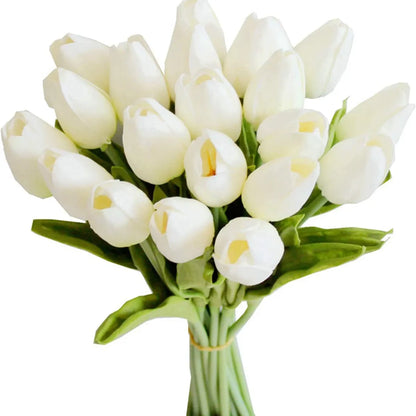10Pcs Artificial Flower Realistic Touch Tulip Scrapbooking Vase Home Decor Wedding Garden Arch Garland  Mother's Day Bouquet diy