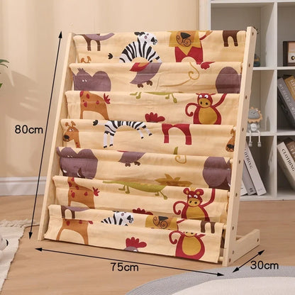 Solid Wood Bookshelf Children's Floor-Standing Bookcase Multi-Layer Storage Storage Bookshelf Model Storage Rack Bookshelf