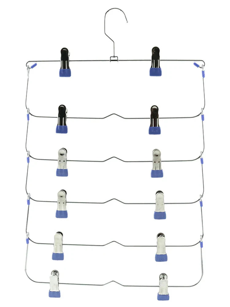 Multi Functional Folding Multi-Layer Pants Rack, Pants Hanger, Household Anti Slip And Seamless Wardrobe Storage Tool