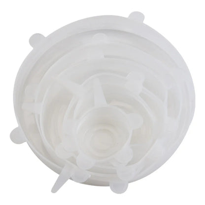 6Pcs/Set Transparent Silicone Kitchen Utensils Fresh-keeping Stretch Universal Bowl Cover Refrigerator Microwave Oven Sealed