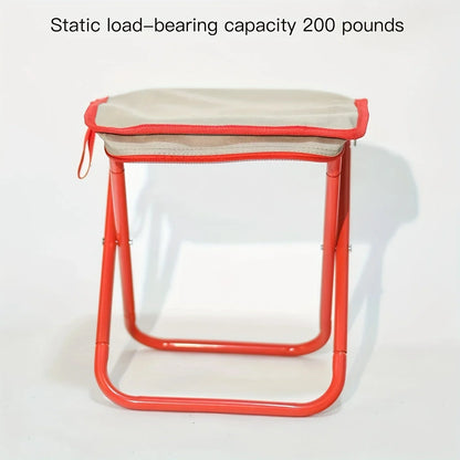 Portable Folding Stool with Handle, Outdoor Camping Fishing Stool, Zipper Stool for Outdoor