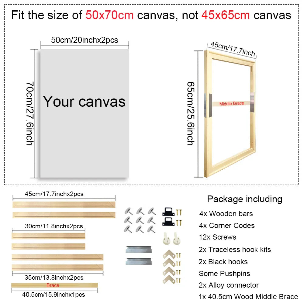 35x45 40x50cm Natural Wooden Picture Frame For Wall Canvas Frame Diamond Painting Frame Picture Poster Wall Frame Home Decor