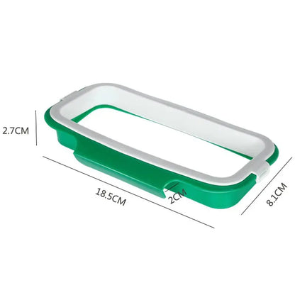 1pc Green Stylish Hanging Garbage Bag Rack with Cover Portable Kitchen Cabinet Rubbish Bag Plastic Rack Support Holder