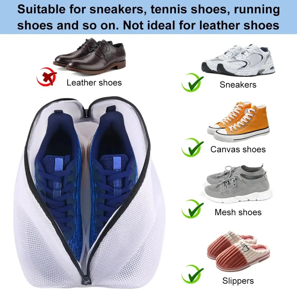Shoe Washing Bag,  Storage Bag Mesh Shoe Laundry Bags with Zip Closure for Sneakers, Running Shoes, Socks, Bras Organizer