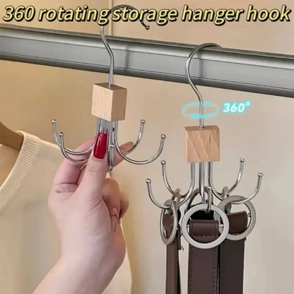 360°Rotating Belt Hanger Hook Durable Belts Rack Organizer for Belts Scarves Bras Ties Home Dorm Storage Hanger Closet Organizer