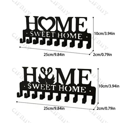 1pc Metal Wall Hooks Key Holder, Wall Mounted Coat Rack, Iron Art Decor For Home Kitchen Door