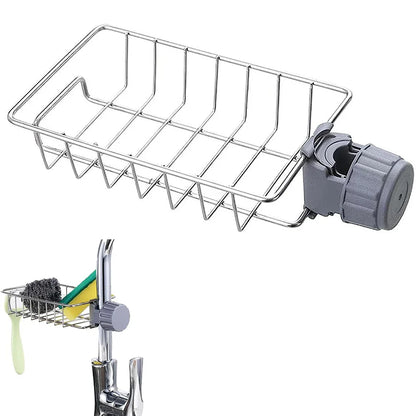 1PC Kitchen Sink Drain Holder Adjustable Height Flexible and Rotatable Hanging Faucet Rack  Suitable for Soap Sponges Brushes