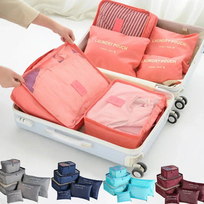 6pcs Set Travel Storage Bags Suitcase Packing Set Storage Cases Portable Luggage Organizer Clothes Shoe Foldable Organizer