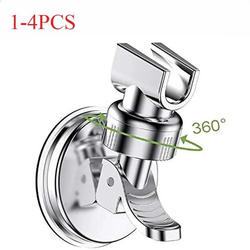 1-4Pcs Strong Vacuum Suction Cup Shower Rack Adjustable Handheld Shower Head Wall Mount Holder Rotating Bathroom Shower Base