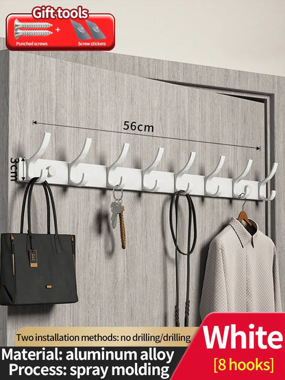 Punch-free Door Behind Hook Storage Wall Hanging Clothes Hanger Coat Hook no drill Hanger Bedroom Organizer Storage Kitchen Acce