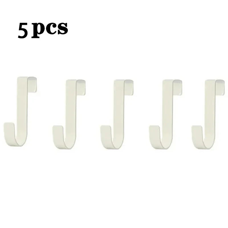 Multi-Purpose Cabinet Door Hooks, Over Door Hanger Rack for Kitchen Bathroom, Towel Coat Hat Clothes Storage Organizer