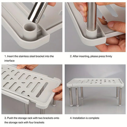 Étagère rétractable, 1 pièce, support de rangement multifonction, organisateur d'articles ménagers, bouteille d'assaisonnement