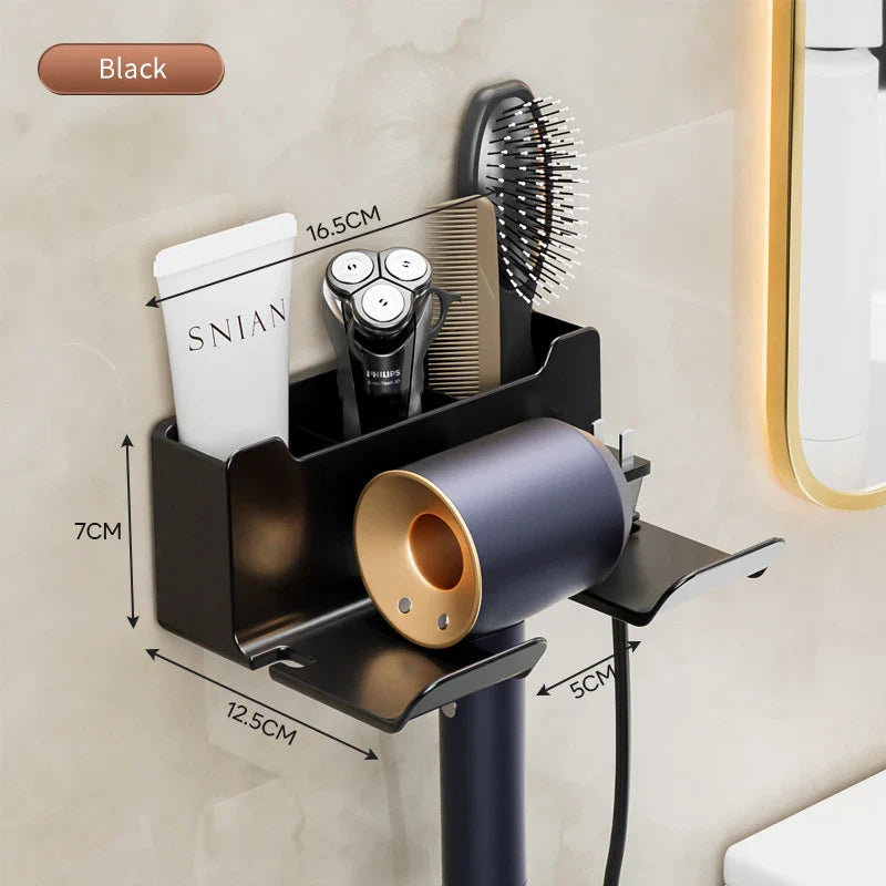Hair Dryer Holder Wall Mounted Wall Dryer Cradle white black greyHairdryer Blow Dryer Organizer for Bathroom Bathroom Shelves