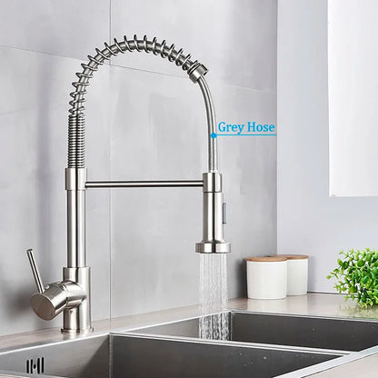Brushed Nickel Kitchen Faucet Deck Mounted Mixer Tap 360 Degree Rotation Stream Sprayer Nozzle Kitchen Sink Hot Cold Taps Brass