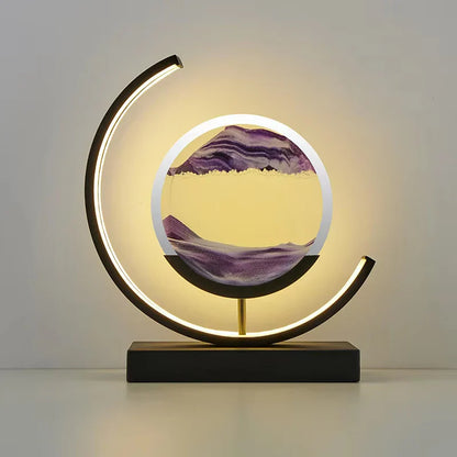 LED Night Light Moving Sand Art Table Lamp Quicksand Sandscape 3D Hourglass Bedside Lamps Flowing Sand Painting Home Decor Gifts
