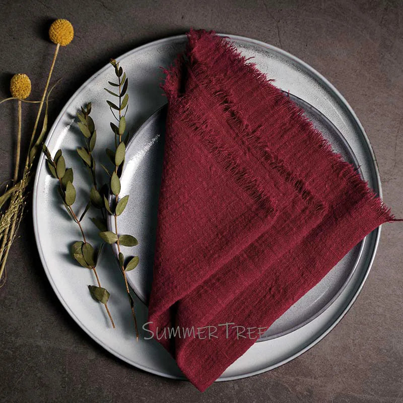 10pcs Large Napkins 41x41cm Rustic Cotton Gauze  Napkin Muslin Tea Towel Dinner Retro Cheesecloth Wedding Party Linen Decor