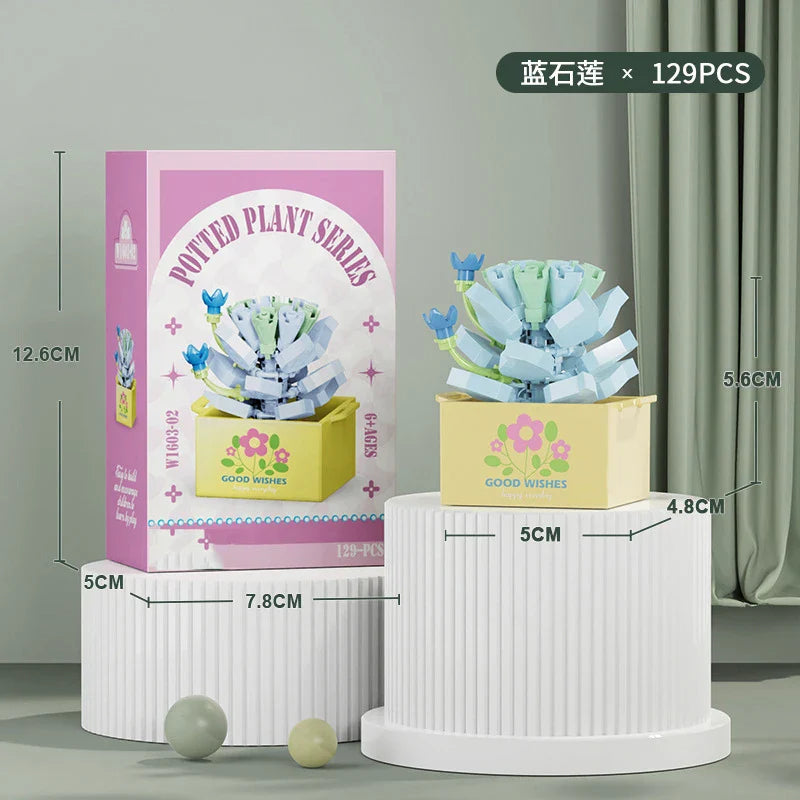 Flower Bouquet Mini Particle Building Blocks Flower Kit 3D DIY Creative Plants Micro Bricks for Home Decor Girl Gift Adults Kids