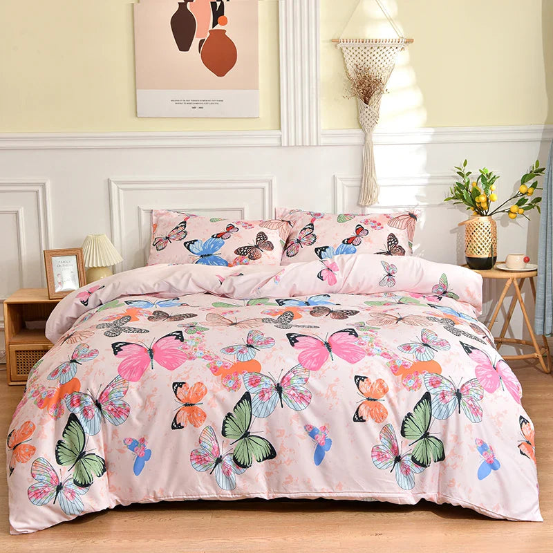 Black and White Bedding Set for Double Bed sabanas cama matrimonial Queen/King Comforter Sets Single Duvet Cover with Pillowcase