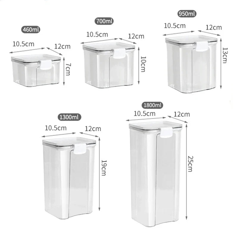 Sealed Jars Kitchen Grain Storage Organizer Large Tank Plastic Moisture-proof Storage Box Household Seasoning Jars Set 2030