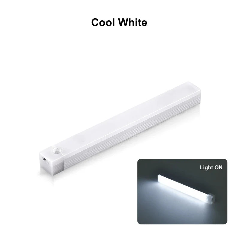 Wireless USB Rechargeable Motion Sensor LED Bar Light Induction Night Light Portable Cordless Magnetic Cabinet Lamp for Kitchen