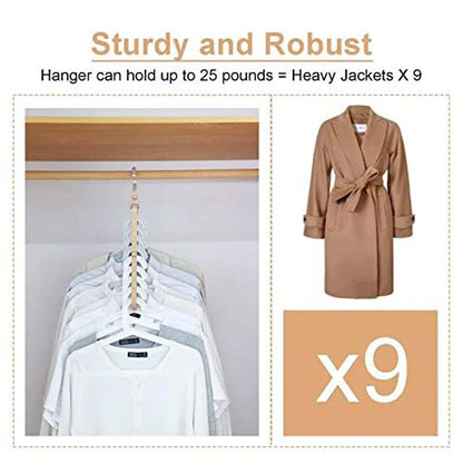 9-hole Clothes hanger organizer Space Saving Hanger multi-function folding magic hangers drying Racks Scarf clothes Storage