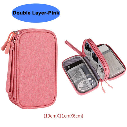 Waterproof Cable Storage Bag Digital Electronic Organizer Portable USB Data Line Charger Plug Storage Bag Travel Cable Organizer