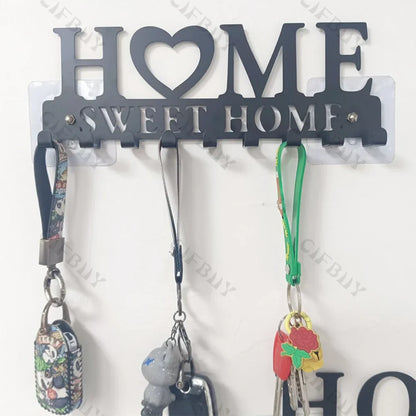 1pc Metal Wall Hooks Key Holder, Wall Mounted Coat Rack, Iron Art Decor For Home Kitchen Door