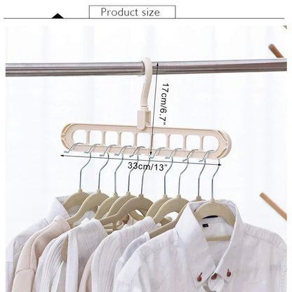 9-hole Clothes hanger organizer Space Saving Hanger multi-function folding magic hangers drying Racks Scarf clothes Storage