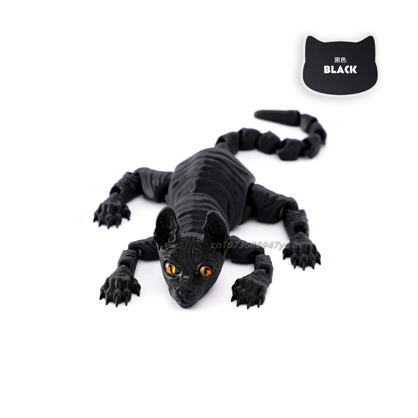 3D Printed Sphynx Cat Realistic Hairless Cat Figurine Cute 3D Printed Toy Articulated Fidget Toy for Lovers Home Decor