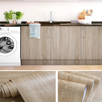 55cm Wide Self Adhesive Wood Grain Vinyl Wallpaper - Waterproof Home Decor Stickers for Door Wardrobe Cupboard Table Furniture
