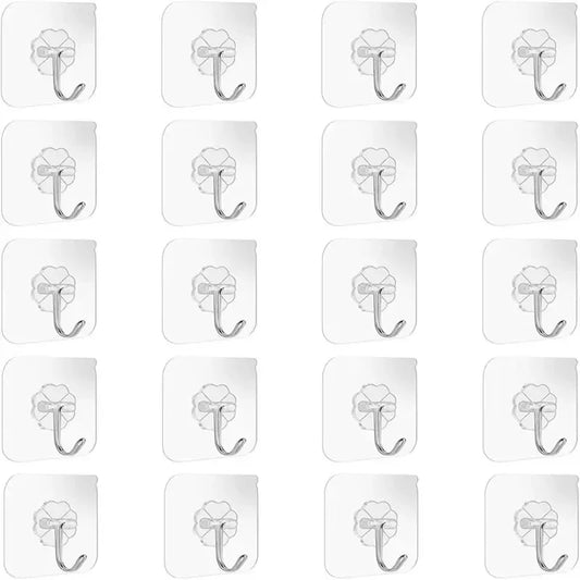 30 Pcs Hooks Transparent Strong Self Adhesive Door Wall Hangers Hooks Suction Heavy Load Rack Cup Sucker For Kitchen Bathroom