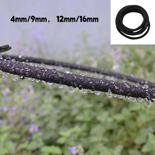 5m Perforated Water Pipe Rubber PVC Black Hose Buried Underground Irregular Microporous Uniform Water Garden Irrigation Watering