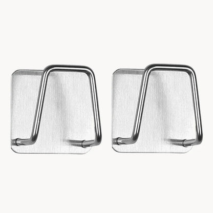 2PCS Stainless Steel Sink Sponge Holder Self Adhesive Drain Drying Rack Wall Hooks Accessories Storage Organizer