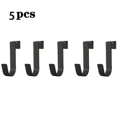 Multi-Purpose Cabinet Door Hooks, Over Door Hanger Rack for Kitchen Bathroom, Towel Coat Hat Clothes Storage Organizer