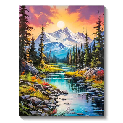5D Diamond Art Painting Aurora Landscape Mosaic Embroidery Cross Stitch Kit Full Round Rhinestone Diy Wall Home Decor Gift
