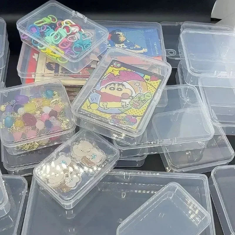 PP Storage Box Mini Transparent Plastic Case Container Square Rectangle Packaging Box for Jewellry Beads Small Items