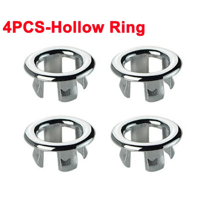 4Pcs Plastic Sink Hole Overflow Cover for Kitchen Bathroom Basin Trim Bath Drain Cap Sink Wash Basin Round Overflow Ring Plug