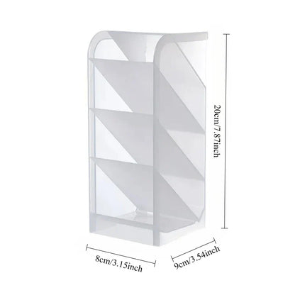 Kawaii Creative Desktop Transparent Organizer Frosted Diagonal Pen Holder For Student School Office Storage Pen Holder
