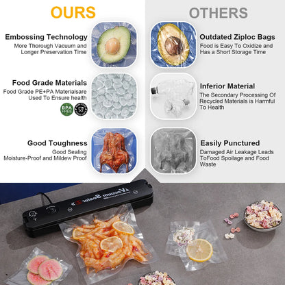 50pcs/Lot Food Vacuum Plastic Sealing Bags Food Preservation Sealed Bag Household Reusable Vacuum Sealer Bag Kitchen Accessories