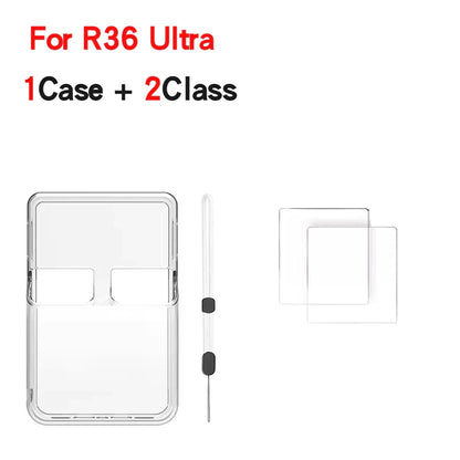 TOFON Transparent protective case For R36 Ultra game console storage bag EVA shell resistant  scratch resistant screen film