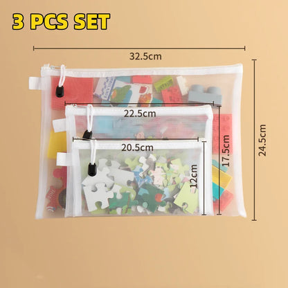 1-30 PCS Mesh Zipper File Bag Waterproof Moisture-proof Zipper Folder Toy Storage Bag Storage Tools Cosmetic Organization Bag