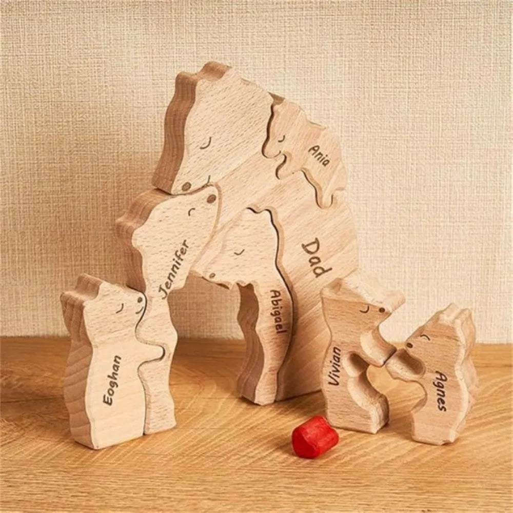 Wooden Bear Home Art Puzzle Personalized Custom Birthday Gift Art Puzzle Home Decor Christmas Thanksgiving Mom Home Warm Gift