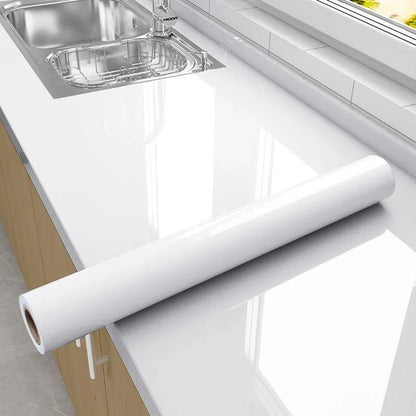 Kitchen countertop White Self-adhesive Wall Wallpaper Self Adhesive Autohesion Wallpapers Home Decor Waterproof Cabinet Sticker
