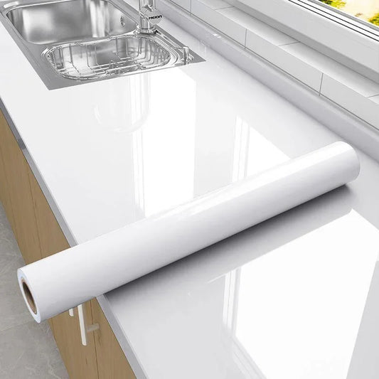 Kitchen countertop White Self-adhesive Wall Wallpaper Self Adhesive Autohesion Wallpapers Home Decor Waterproof Cabinet Sticker