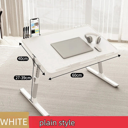 Adjustable Laptop Bed Tray Table Portable Standing Desk with Storage Drawer Foldable Lap Tablet for Sofa Comfortable Viewing