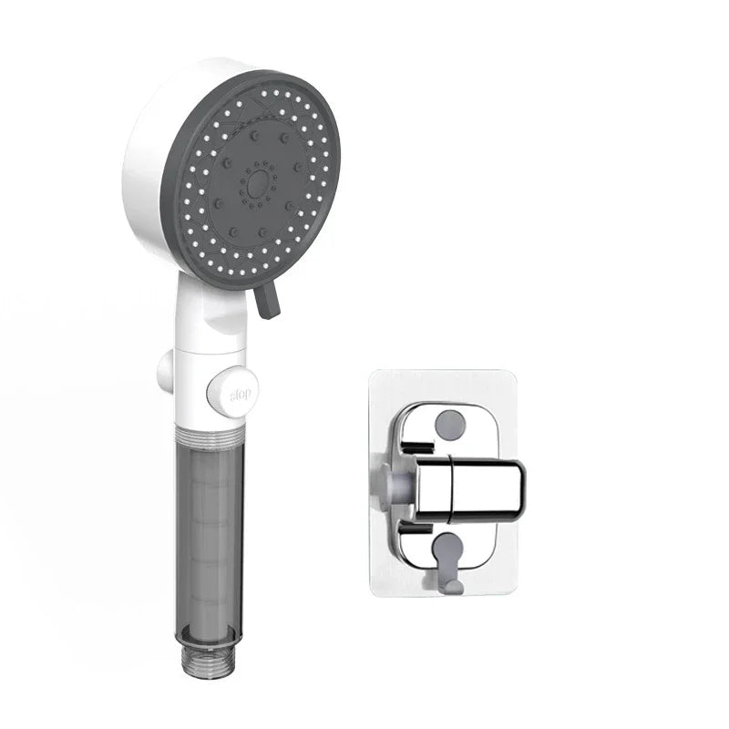 10 Spray High-Pressure Water Saving Filtered Shower Head Handheld Showerhead Fall Resistance Black White Bathroom Shower Nozzle